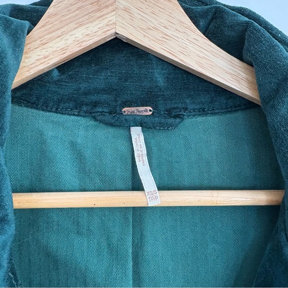 Free People Velvet Green Trucker Jacket - Picture 4 of 8